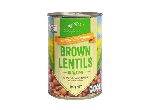 Brown Lentils in Water - Organic