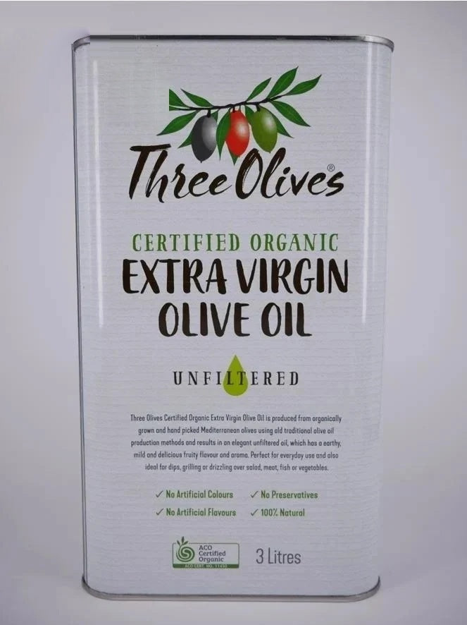 Olive Oil - Organic Extra Virgin 3L tin