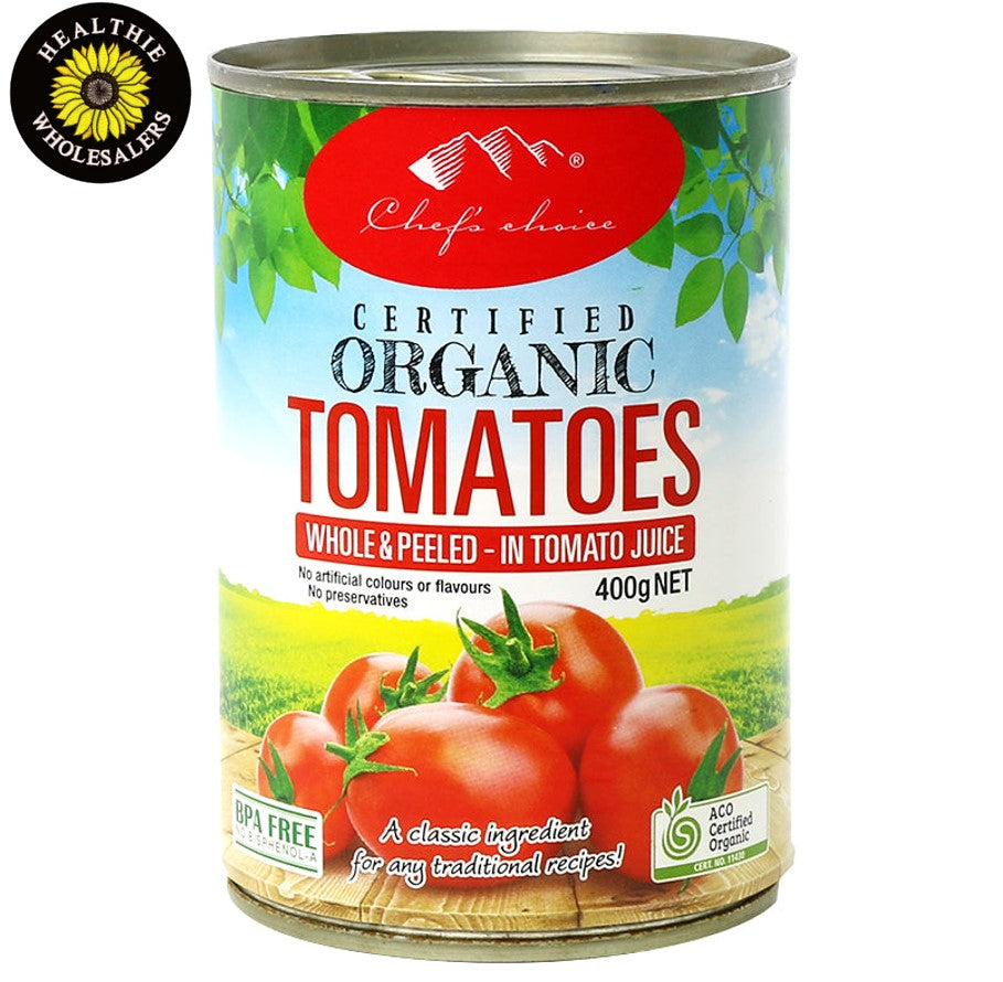 Tomatoes Whole and Peeled in Juice - Organic – healthiewholesalers